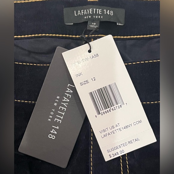 NWT LAFAYETTE 148 New York Mercer Stretch Flare Corduroy Pants 12 Ink Pristine - Picture 4 of 7